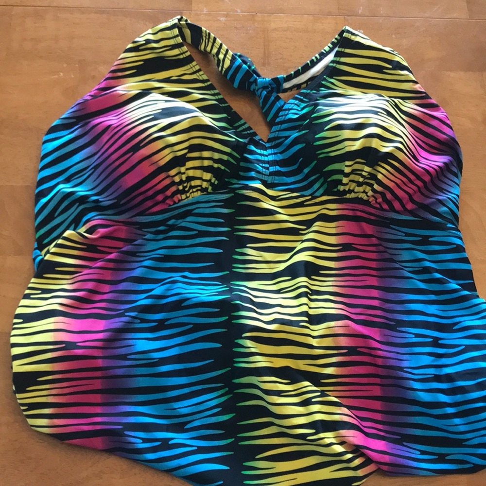Rainbow Zebra Halter Swim